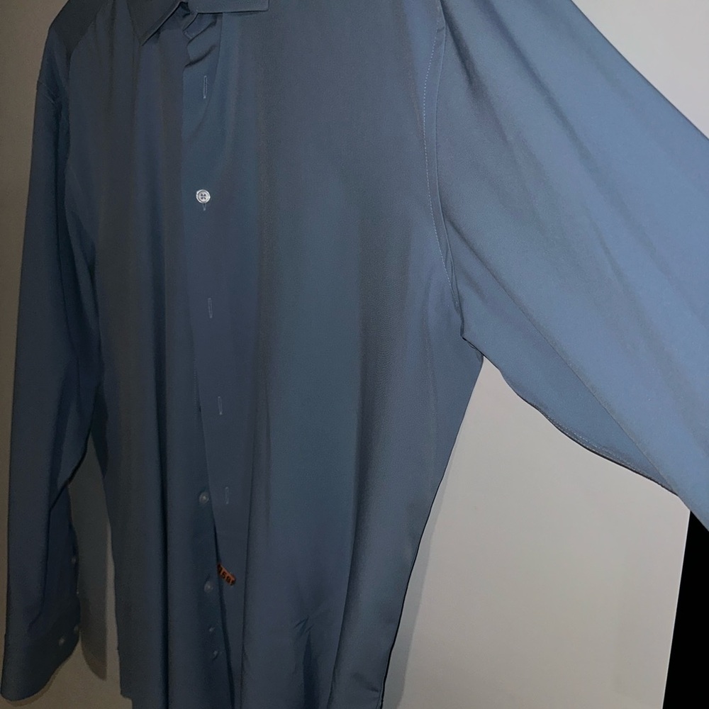 Performance Light Blue Men’s Button-Down Shirt - image 4